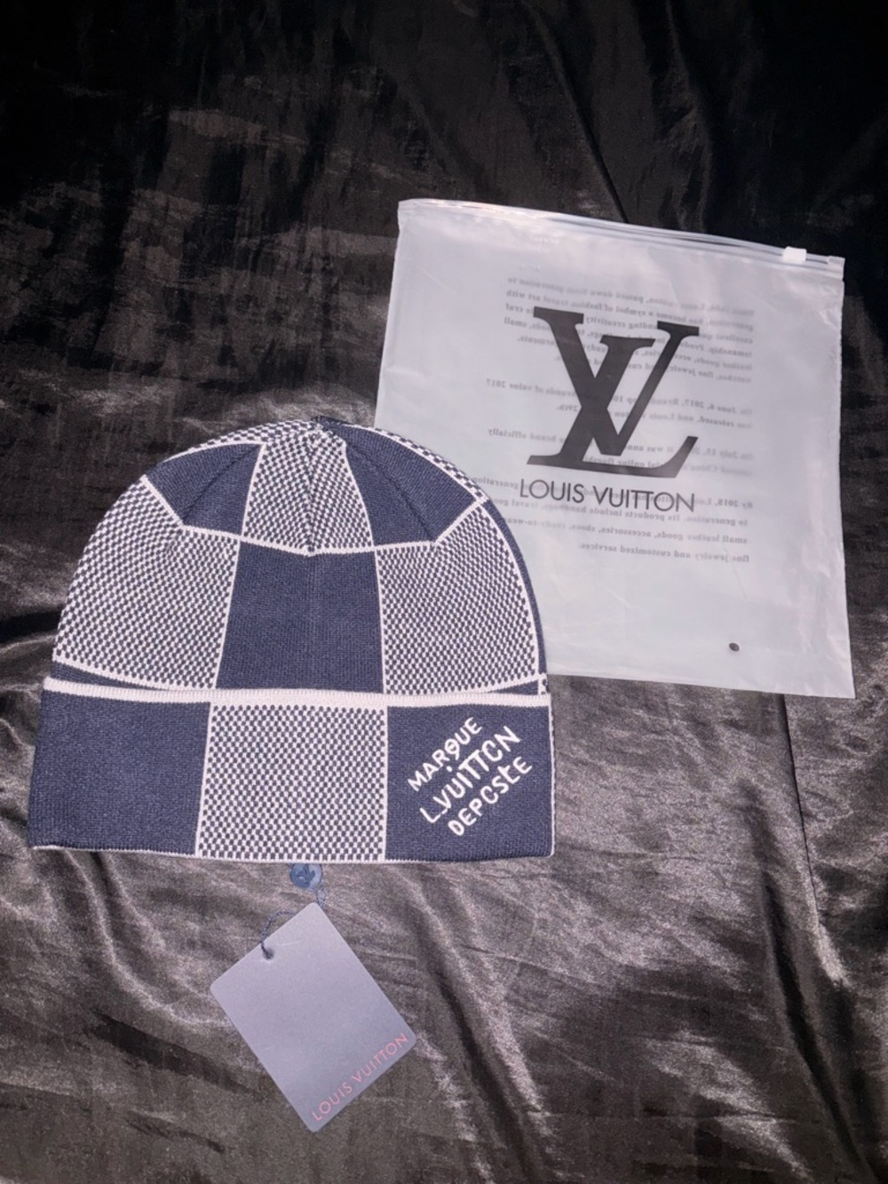 Louis Vuitton Navy & White beanie
